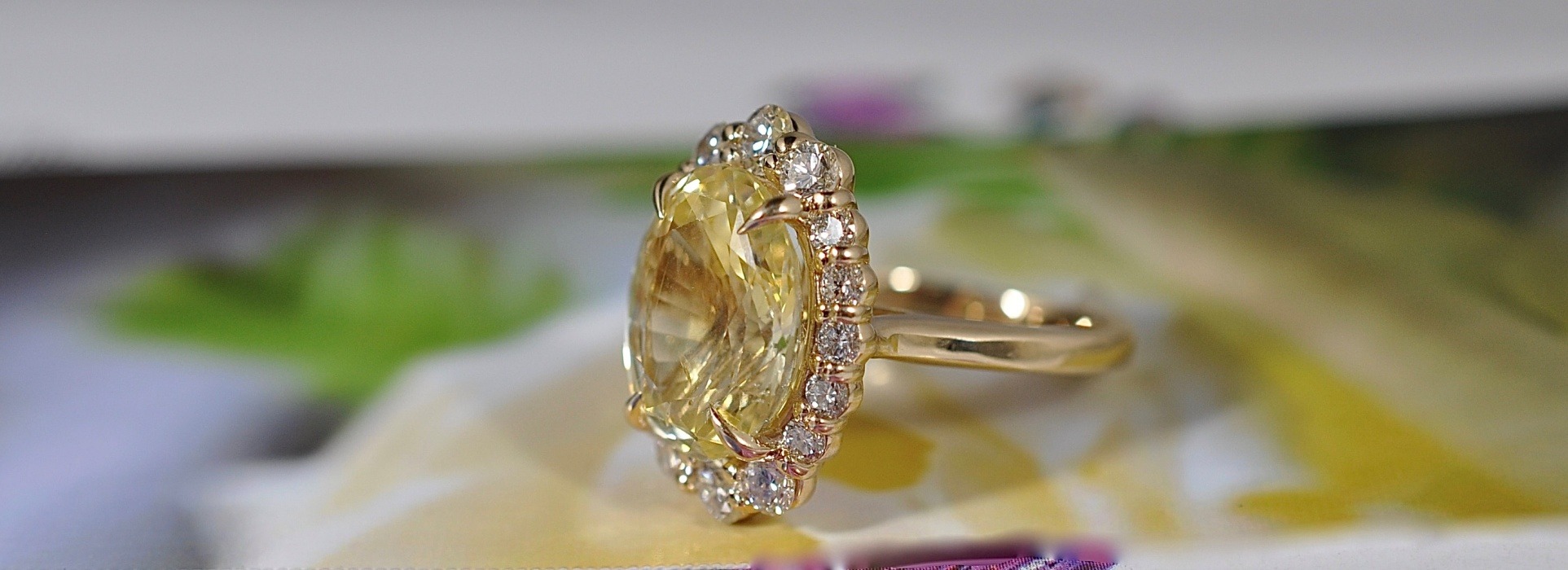 Stunning diamond engagement ring at Boston Diamond Studio